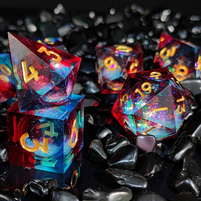 แร่ไหลหลายสี รีซิน Dice Set DND Cruzu'S Call RPG#COC
