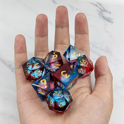 แร่ไหลหลายสี รีซิน Dice Set DND Cruzu'S Call RPG#COC