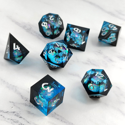 แร่ไหลหลายสี รีซิน Dice Set DND Cruzu'S Call RPG#COC