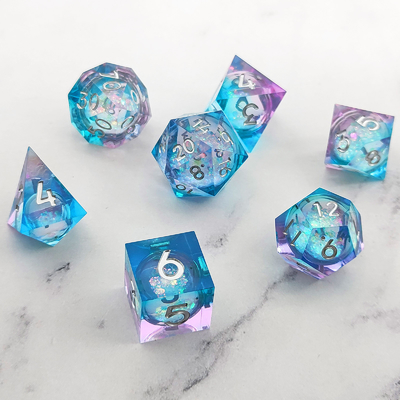 แร่ไหลหลายสี รีซิน Dice Set DND Cruzu'S Call RPG#COC