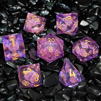 แร่ไหลหลายสี รีซิน Dice Set DND Cruzu'S Call RPG#COC