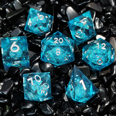 แร่ไหลหลายสี รีซิน Dice Set DND Cruzu'S Call RPG#COC