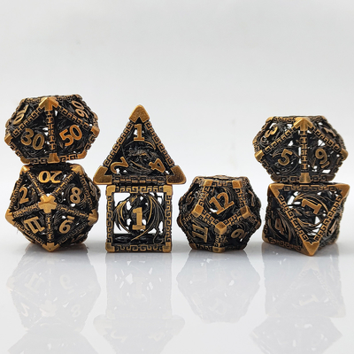 เซ็ตลูกเต๋าโลหะหลายหน้า D20 ดัดคม ดรากอนบิน