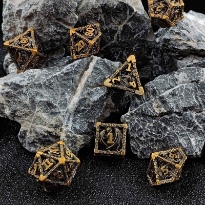 เซ็ตลูกเต๋าโลหะหลายหน้า D20 ดัดคม ดรากอนบิน