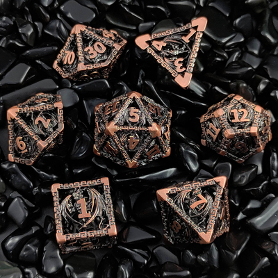 เซ็ตลูกเต๋าโลหะหลายหน้า D20 ดัดคม ดรากอนบิน