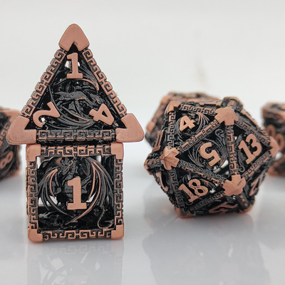 เซ็ตลูกเต๋าโลหะหลายหน้า D20 ดัดคม ดรากอนบิน