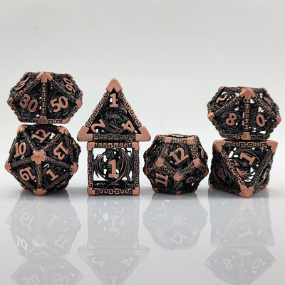 เซ็ตลูกเต๋าโลหะหลายหน้า D20 ดัดคม ดรากอนบิน
