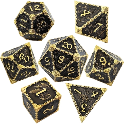 มูลติ -ฟาเซตต์เมทัล RPG ด้ามบิน มังกรแข็ง มังกรเรียบ DND