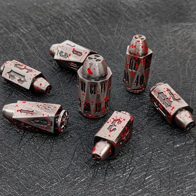 Bullet Head Multiface Metal Dice Set เกมพนันบนโต๊ะ DND#RPG#COC