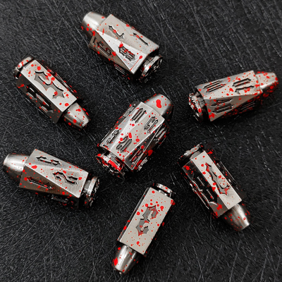 Bullet Head Multiface Metal Dice Set เกมพนันบนโต๊ะ DND#RPG#COC