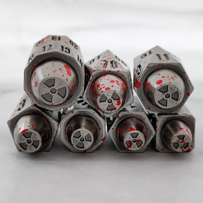 Bullet Head Multiface Metal Dice Set เกมพนันบนโต๊ะ DND#RPG#COC