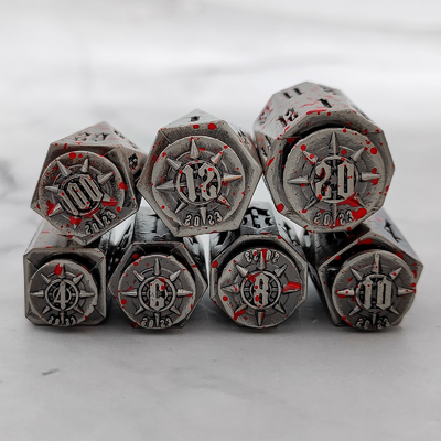 Bullet Head Multiface Metal Dice Set เกมพนันบนโต๊ะ DND#RPG#COC