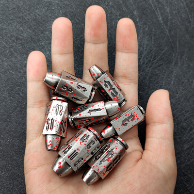 Bullet Head Multiface Metal Dice Set เกมพนันบนโต๊ะ DND#RPG#COC