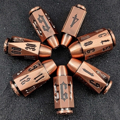 Bullet Head Multiface Metal Dice Set เกมพนันบนโต๊ะ DND#RPG#COC