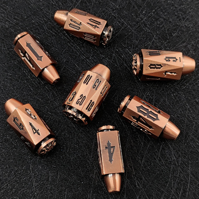 Bullet Head Multiface Metal Dice Set เกมพนันบนโต๊ะ DND#RPG#COC