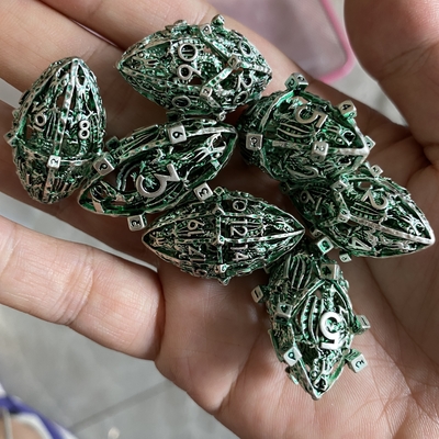 สร้างสร้างสรรค์ Rugby Theme Metal Hollow RPG Dice Set มังกรและ Dungeon DND