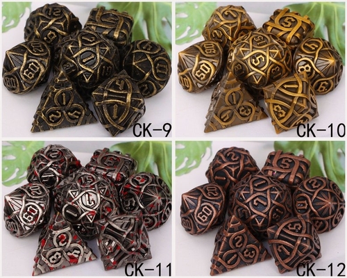 หนาม สีเหล็ก เซ็ตลูกเต๋า แฟนตาซี DND เกมโต๊ะหลายด้าน