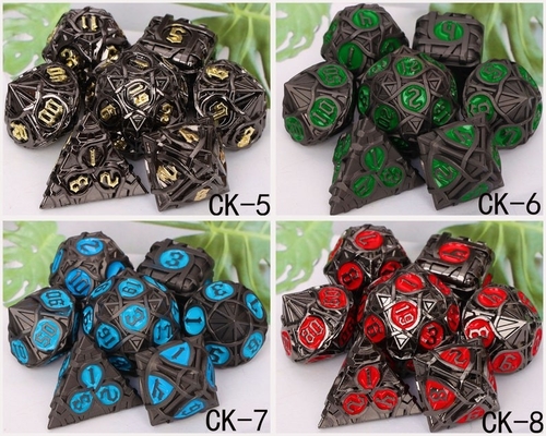 หนาม สีเหล็ก เซ็ตลูกเต๋า แฟนตาซี DND เกมโต๊ะหลายด้าน