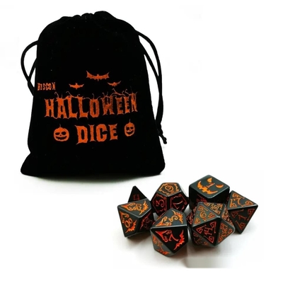 โพลีโมเดียล เรซิน ดิซ 7PCS RPG ดิซ ชุด D4 D6 D8 D10 D12 D20 D20