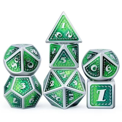 มังกรสกะเล โลหะแข็ง สูตรลูกเต๋าหลายสี DND RPG สีสดใส