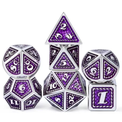 มังกรสกะเล โลหะแข็ง สูตรลูกเต๋าหลายสี DND RPG สีสดใส