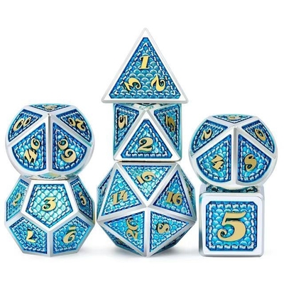 มังกรสกะเล โลหะแข็ง สูตรลูกเต๋าหลายสี DND RPG สีสดใส