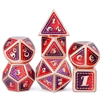 มังกรสกะเล โลหะแข็ง สูตรลูกเต๋าหลายสี DND RPG สีสดใส