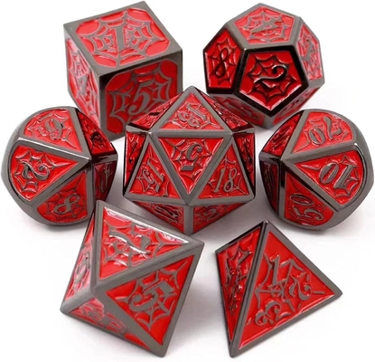 Spider-Man เซตลูกเต๋าหลายขั้วโลหะแข็ง DND RPG สไตล์หรู