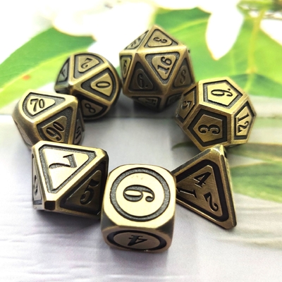 เซตลูกเต๋าโลหะทองแดงโบราณ คนที่ 5 สีเกมส์ ลูกเต๋าผสมดิน