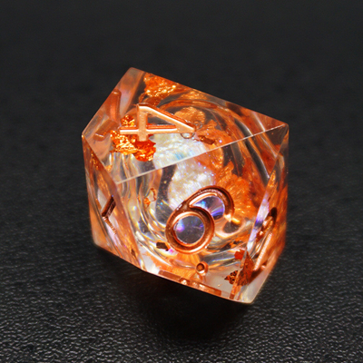 Yellow Flurry Line RPG Resin Dice Set Krusu DND สําหรับของขวัญและการสะสม