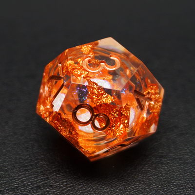 Yellow Flurry Line RPG Resin Dice Set Krusu DND สําหรับของขวัญและการสะสม