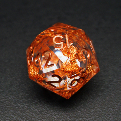 Yellow Flurry Line RPG Resin Dice Set Krusu DND สําหรับของขวัญและการสะสม