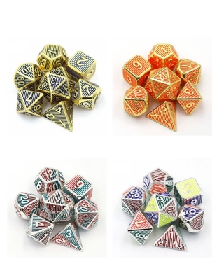 ดิจิทัลเมทัล RPG สีลูกเต๋า สายตั้ง Dnd Coc สไตล์หรู
