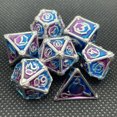 เกมเดสค็อปเมทัล มัลติเฟส RPG Dice Set Dnd Coc หลายสี