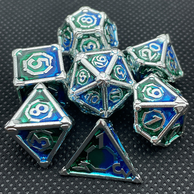 เกมเดสค็อปเมทัล มัลติเฟส RPG Dice Set Dnd Coc หลายสี