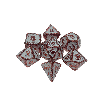 White Tree Vine Metal Multi Face Dice Set เกมพิมพ์บนโต๊ะ#Dnd#Rpg#Coc
