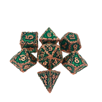 White Tree Vine Metal Multi Face Dice Set เกมพิมพ์บนโต๊ะ#Dnd#Rpg#Coc