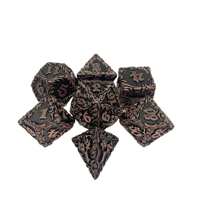 White Tree Vine Metal Multi Face Dice Set เกมพิมพ์บนโต๊ะ#Dnd#Rpg#Coc