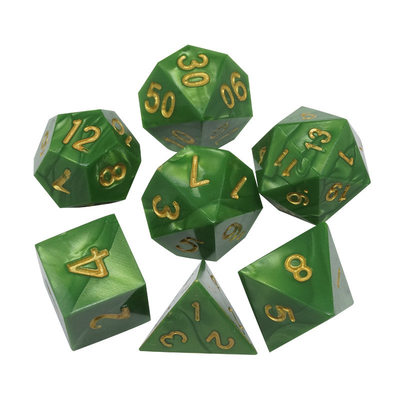 สีเขียว มาร์บอร์ธรรมชาติ รีสิน RPG ลูกเต๋าหลาย - นู๊ดเล่ Dnd ลูกเต๋าชุด