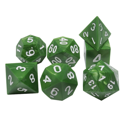 สีเขียว มาร์บอร์ธรรมชาติ รีสิน RPG ลูกเต๋าหลาย - นู๊ดเล่ Dnd ลูกเต๋าชุด