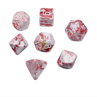 ตัวละครสีขาวและสีแดง ธ อร์สิน เล่นชุดลูกเต๋าหลาย -noodle มังกรและ Dungeon dnd dice