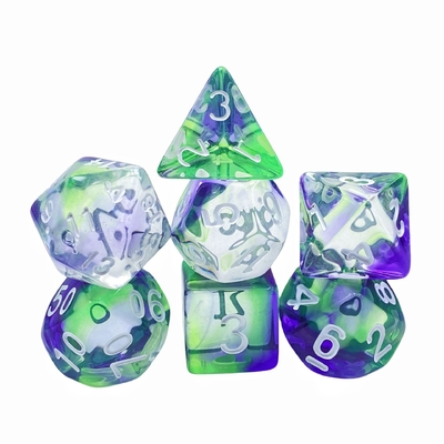 สีคริสตัล รีสินเกมโต๊ะลูกเต๋าชุด dnd ลูกเต๋า