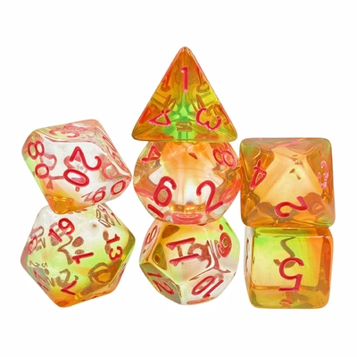 สีคริสตัล รีสินเกมโต๊ะลูกเต๋าชุด dnd ลูกเต๋า