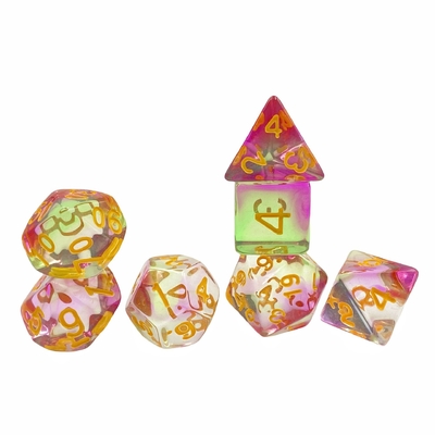 สีคริสตัล รีสินเกมโต๊ะลูกเต๋าชุด dnd ลูกเต๋า