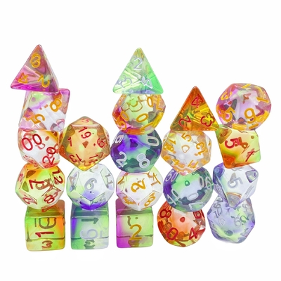 สีคริสตัล รีสินเกมโต๊ะลูกเต๋าชุด dnd ลูกเต๋า