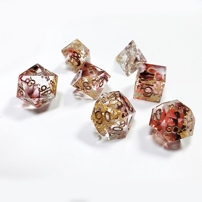 สีแดงและสีดํา โฟลยผสมกลิ่นคริสตัลควัน ธ อร์สิน บอร์ดไดส์ ชุด dnd dice