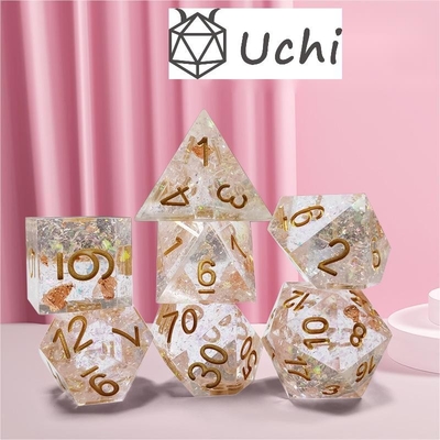 Phantom transparent color crystal Resin Boarding Dice ชุดลูกเต๋า dnd