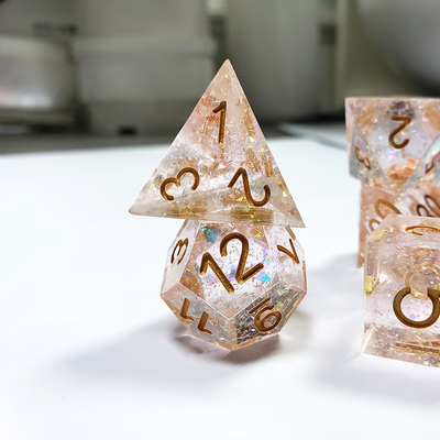 Phantom transparent color crystal Resin Boarding Dice ชุดลูกเต๋า dnd