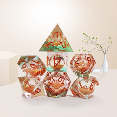 สีส้มทรายไหล สารพัดเกม Dice Multi Noodle Tablet เกม Dice Set