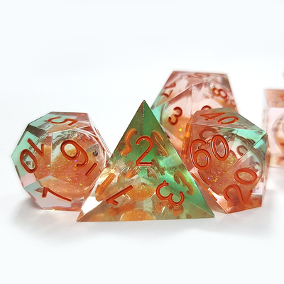 สีส้มทรายไหล สารพัดเกม Dice Multi Noodle Tablet เกม Dice Set